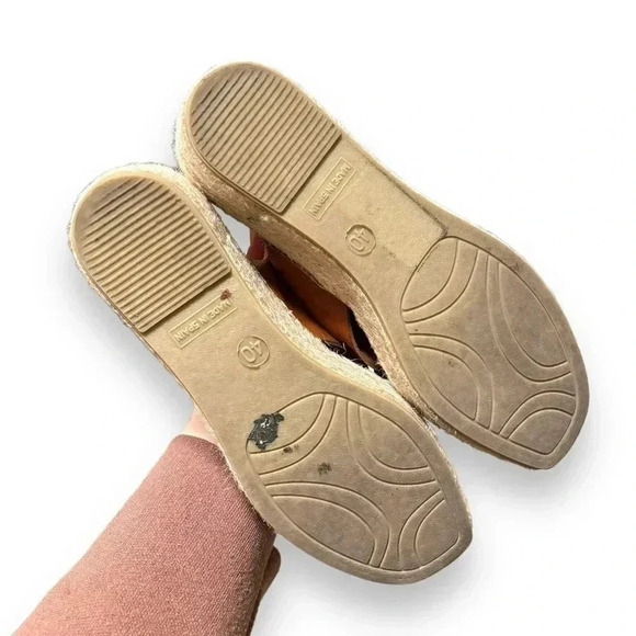 Shoe The Bear Orchid Tan Leather Wedge Espadrille Heeled Sandals Size 8.5 - Picture 13 of 14